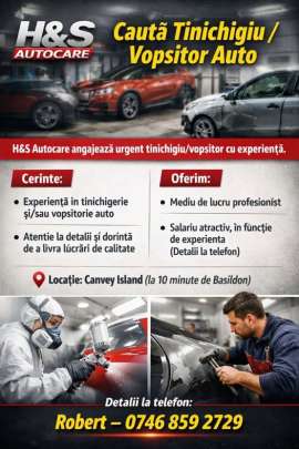 Anunturi UK Tinichigiu / Vopsitor Auto