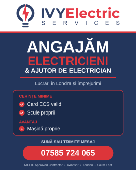 Anunturi UK Angajam Electricieni si Ajutor