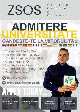 Anunturi UK Studiaza in Uk si obtine diploma dorita