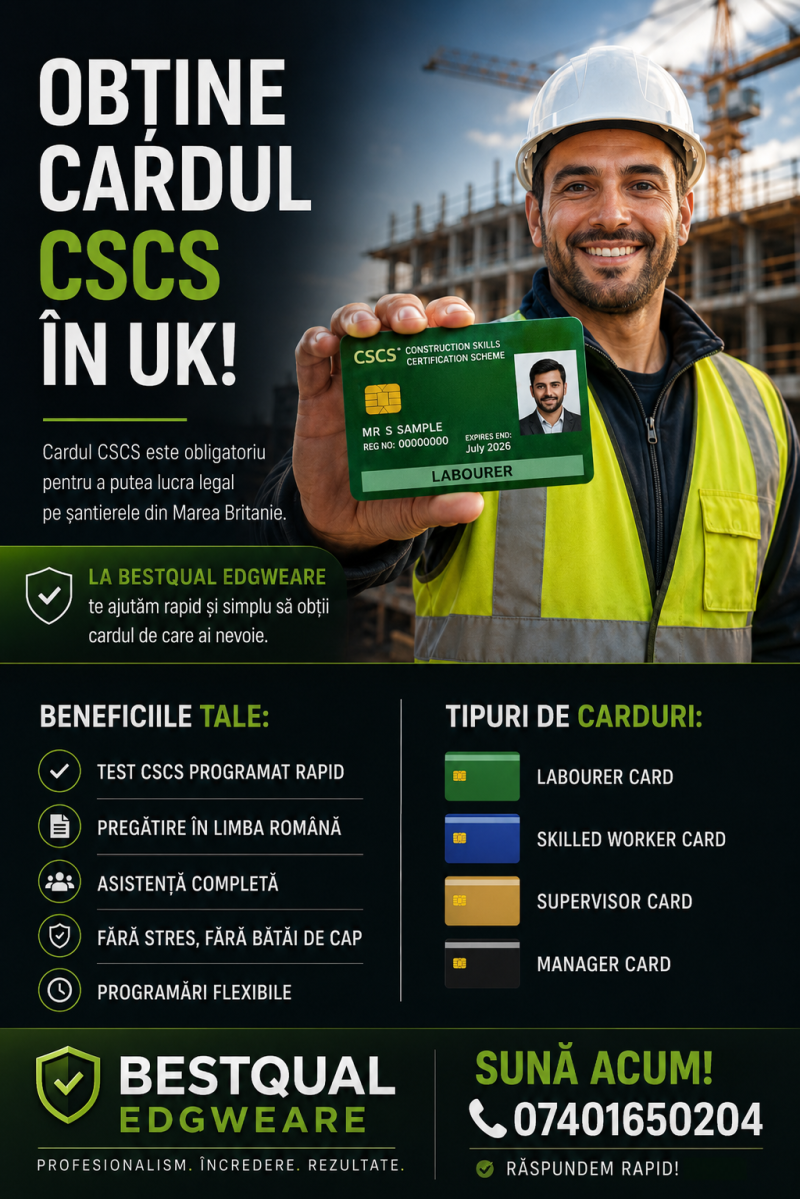 CSCS Card Londra - Test in romana 3
