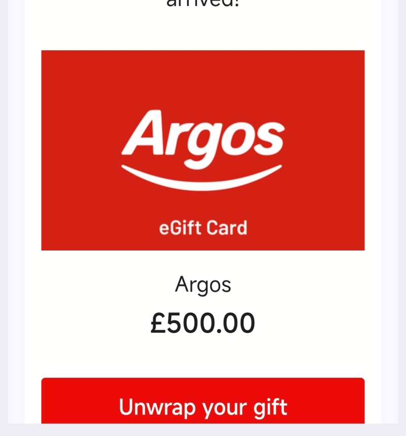 Gift card Argos 1