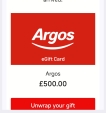 Gift card Argos - Stafford